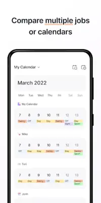 Shift Work Calendar android App screenshot 1